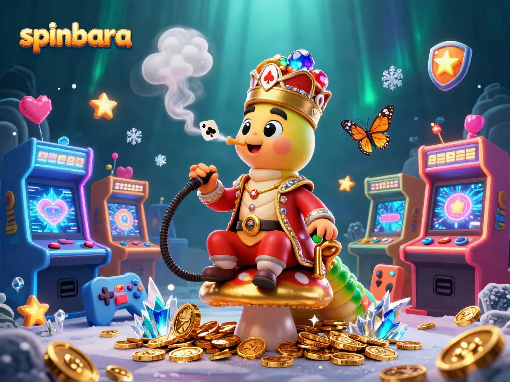 Experience thrilling spins at Spinbara Casino with vibrant slot machines and poker symbols.