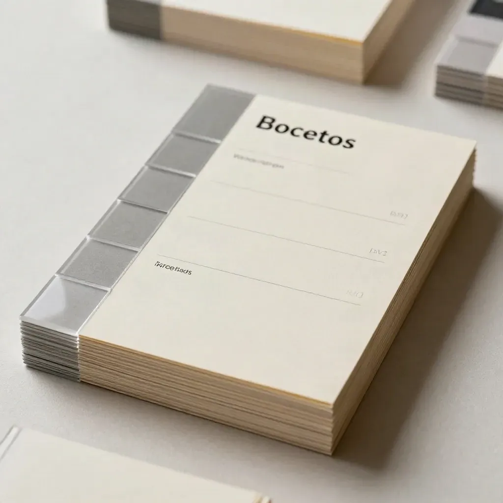 Tarjetas y separadores blancos ordenados como mapa de contenido sobre fondo claro.
